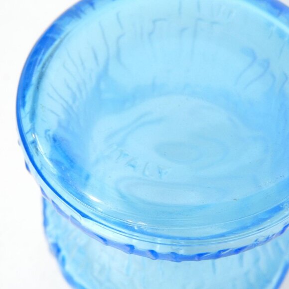 Cool Retro Drinkware Vtg Empoli Italy Sky Blue Large Glass Pitcher + 6 glasses - Picture 4 of 7